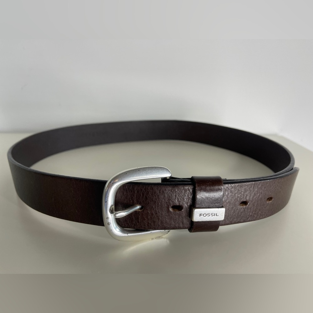 FOSSIL Dark Brown Genuine Leather Belt Size L BT2191200